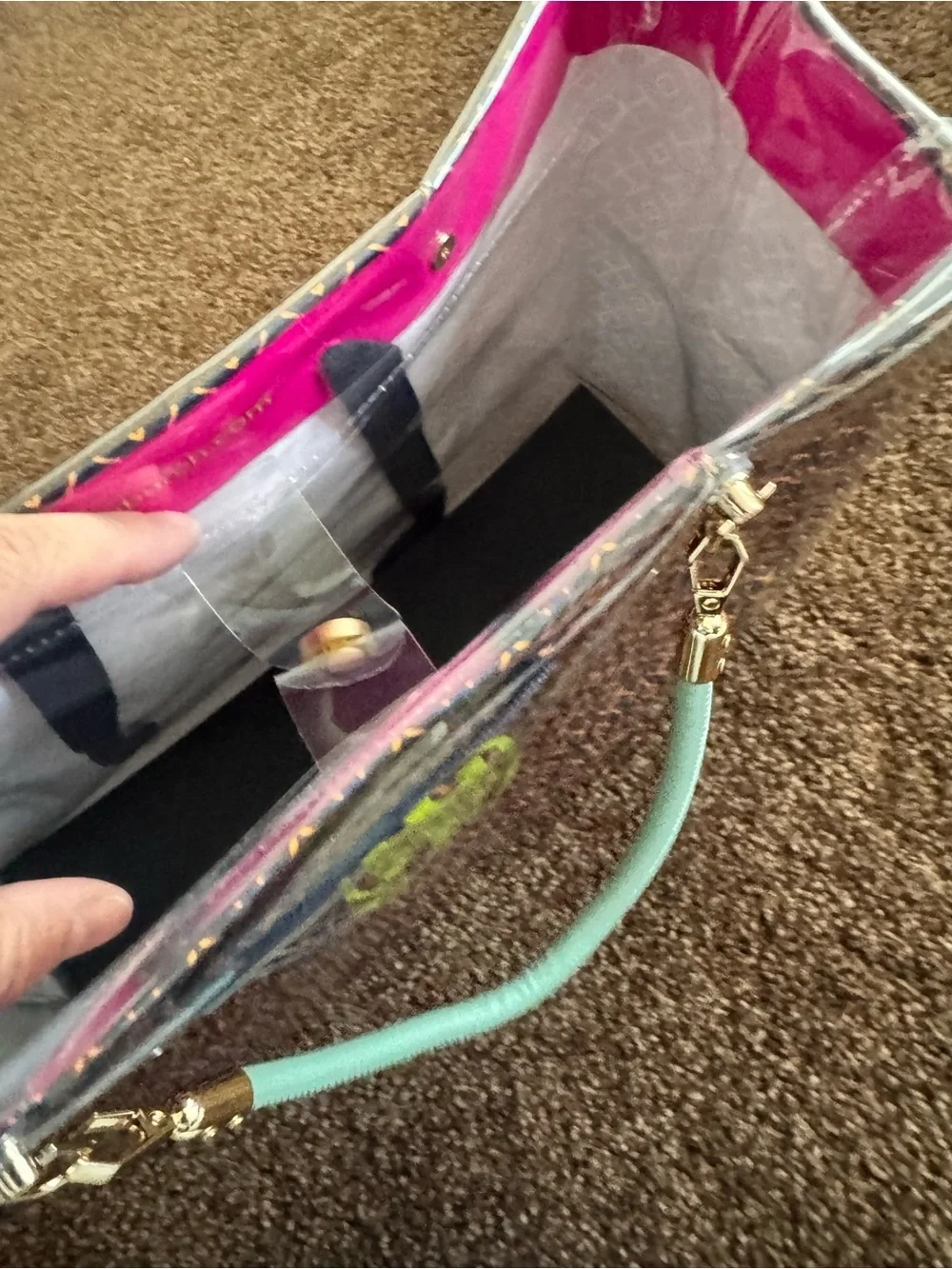 Upcycled Tory Burch Mini Tote – Green Handle Handcrafted Bag